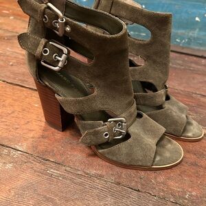 Marc Fisher Women's Olive Suede Heeled Sandals